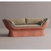 Casa Padrino Luxus Sofa Beige / Rot 200 cm - Wetterfestes Beton Sofa