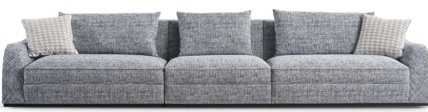 Casa Padrino Luxus Sofa Blau / Grau / Schwarz 308 x 106 x H. 83 cm - Wohnzimmer Sofa - Hotel Sofa - Wohnzimmer Möbel - Wohnzimmer Einrichtung - Hotel Möbel - Luxus Möbel - Luxus Einrichtung