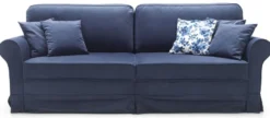 Casa Padrino Luxus Sofa Blau 239 x 110 x H. 90 cm - Wohnzimmer Sofa mit Schlaffunktion - Wohnzimmer Möbel - Luxus Möbel - Luxus Interior