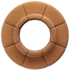 Casa Padrino Luxus Sofa Braun Ø 340 x H. 72 cm - Rundes Modulares Sofa - Luxus Möbel