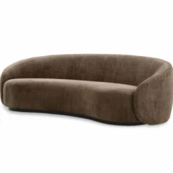 Casa Padrino Luxus Sofa Braun / Schwarz 235 cm - Gebogenes Wohnzimmer Sofa