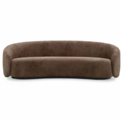 Casa Padrino Luxus Sofa Braun / Schwarz 235 cm - Gebogenes Wohnzimmer Sofa