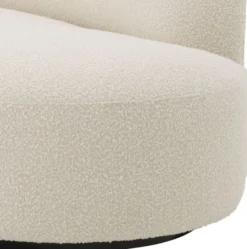 Casa Padrino Luxus Sofa Creme / Schwarz 230 x 110 x H. 68 cm - Gebogenes Wohnzimmer Sofa - Hotel Sofa - Luxus Qualität
