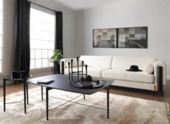 Casa Padrino Luxus Sofa Cremeweiß / Matt Schwarz / Kupfer 260 x 107 x H. 78 cm - Wohnzimmer Sofa - Hotel Sofa - Wohnzimmer Möbel - Hotel Möbel - Luxus Möbel - Luxus Einrichtung