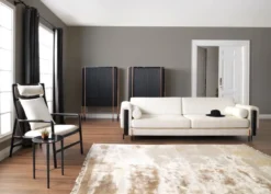 Casa Padrino Luxus Sofa Cremeweiß / Matt Schwarz / Kupfer 260 x 107 x H. 78 cm - Wohnzimmer Sofa - Hotel Sofa - Wohnzimmer Möbel - Hotel Möbel - Luxus Möbel - Luxus Einrichtung