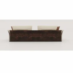 Casa Padrino Luxus Sofa Creme / Dunkelbraun 215 cm - Wohnzimmer & Hotel Möbel