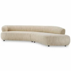 Casa Padrino Luxus Sofa Creme / Schwarz 360 cm - Gebogenes Wohnzimmer & Hotel Sofa