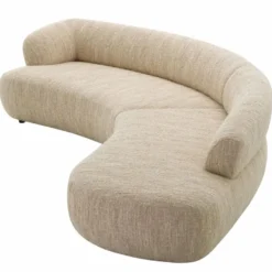 Casa Padrino Luxus Sofa Creme / Schwarz 360 cm - Gebogenes Wohnzimmer & Hotel Sofa