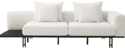 Casa Padrino Luxus Sofa Creme / Bronze 233 x 104 x H. 60,5 cm - Modernes Wohnzimmer Sofa Rechte Seite - Hotel Sofa - Luxus Qualität