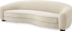 Casa Padrino Luxus Sofa Cremefarben / Schwarz 235 x 100 x H. 70 cm - Wohnzimmer Sofa mit gebogener Rückenlehne - Luxus Möbel
