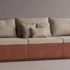 Casa Padrino Luxus Sofa Creme / Braun 270 cm - Modulares Wetterfestes Beton Sofa