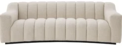 Casa Padrino Luxus Sofa Creme / Schwarz 234 x 96 x H. 76,5 cm - Leicht gebogenes Wohnzimmer Sofa - Hotel Sofa - Luxus Qualität