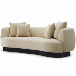 Casa Padrino Luxus Sofa Creme / Schwarz 250 cm - Wohnzimmer & Hotel Möbel