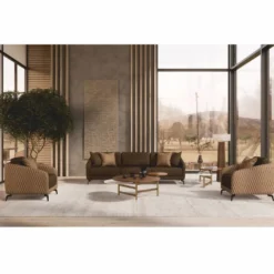 Casa Padrino Luxus Sofa Dunkelbraun / Schwarz 255 cm - Wohnzimmer & Hotel Möbel