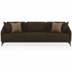Casa Padrino Luxus Sofa Dunkelbraun / Schwarz 255 cm - Wohnzimmer & Hotel Möbel