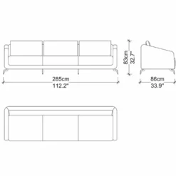 Casa Padrino Luxus Sofa Dunkelbraun / Schwarz 255 cm - Wohnzimmer & Hotel Möbel