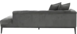 Casa Padrino Luxus Sofa Dunkelgrau Linksseitig 220 x 96 x H. 66 cm - Hotel Möbel