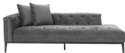 Casa Padrino Luxus Sofa Dunkelgrau Linksseitig 220 x 96 x H. 66 cm - Hotel Möbel