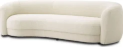 Casa Padrino Luxus Sofa Elfenbein / Schwarz 232 x 95 x H. 70 cm - Gebogenes Wohnzimmer Sofa - Wohnzimmer Möbel - Luxus Möbel - Wohnzimmer Einrichtung - Luxus Einrichtung - Luxus Qualität