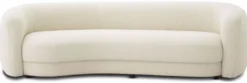 Casa Padrino Luxus Sofa Elfenbein / Schwarz 232 x 95 x H. 70 cm - Gebogenes Wohnzimmer Sofa - Wohnzimmer Möbel - Luxus Möbel - Wohnzimmer Einrichtung - Luxus Einrichtung - Luxus Qualität