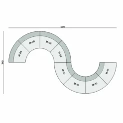 Casa Padrino Luxus Sofa Gelb 590 cm - Gebogenes Modulares 8 Teiliges Sofa - Hotel Möbel