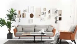 Casa Padrino Luxus Sofa Grau / Braun / Schwarz 230 x 100 x H. 80 cm - Modernes Wohnzimmer Sofa - Hotel Sofa - Luxus Möbel