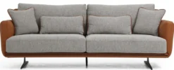 Casa Padrino Luxus Sofa Grau / Braun / Schwarz 230 x 100 x H. 80 cm - Modernes Wohnzimmer Sofa - Hotel Sofa - Luxus Möbel