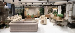 Casa Padrino Luxus Sofa Grau / Braun / Gold - Wohnzimmer Sofa - Hotel Sofa - Wohnzimmer Möbel - Hotel Möbel - Luxus Möbel