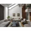 Casa Padrino Luxus Sofa Grau / Messing 240 cm - Wohnzimmer & Hotel Interior