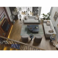 Casa Padrino Luxus Sofa Grau / Messing 240 cm - Wohnzimmer & Hotel Interior