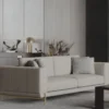 Casa Padrino Luxus Sofa Grau / Messing 260 cm - Wohnzimmer & Hotel Möbel