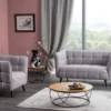 Casa Padrino Luxus Sofa Grau / Schwarz 142 x 85 x H. 78 cm - Wohnzimmer Couch - Luxus Möbel