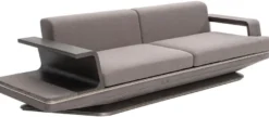 Casa Padrino Luxus Sofa Grau / Silber 290 x 94 x H. 76 cm - Wohnzimmer Sofa - Hotel Sofa - Wohnzimmer Möbel - Wohnzimmer Einrichtung - Hotel Möbel - Luxus Möbel - Luxus Einrichtung