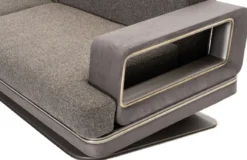 Casa Padrino Luxus Sofa Grau / Silber 290 x 94 x H. 76 cm - Wohnzimmer Sofa - Hotel Sofa - Wohnzimmer Möbel - Wohnzimmer Einrichtung - Hotel Möbel - Luxus Möbel - Luxus Einrichtung