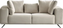 Casa Padrino Luxus Sofa Grau / Schwarz 203 x 96 x H. 87 cm - Wohnzimmer Sofa - Hotel Sofa - Wohnzimmer Möbel - Wohnzimmer Einrichtung - Hotel Möbel - Luxus Möbel - Luxus Einrichtung