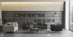 Casa Padrino Luxus Sofa Grau / Schwarz 203 x 96 x H. 87 cm - Wohnzimmer Sofa - Hotel Sofa - Wohnzimmer Möbel - Wohnzimmer Einrichtung - Hotel Möbel - Luxus Möbel - Luxus Einrichtung