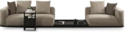 Casa Padrino Luxus Sofa Grau / Schwarz 400 x 100 x H. 67 cm - Wohnzimmer Sofa - Hotel Sofa - Wohnzimmer Möbel - Wohnzimmer Einrichtung - Hotel Möbel - Luxus Möbel - Luxus Einrichtung