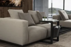 Casa Padrino Luxus Sofa Grau / Schwarz 400 x 100 x H. 67 cm - Wohnzimmer Sofa - Hotel Sofa - Wohnzimmer Möbel - Wohnzimmer Einrichtung - Hotel Möbel - Luxus Möbel - Luxus Einrichtung