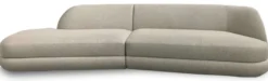 Casa Padrino Luxus Sofa Grau 172 x 100 x H. 82 cm - Gebogenes Wohnzimmer Sofa - Hotel Sofa - Wohnzimmer Möbel - Hotel Möbel - Luxus Möbel - Luxus Einrichtung - Wohnzimmer Einrichtung