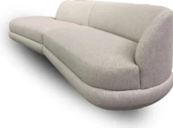 Casa Padrino Luxus Sofa Grau 172 x 100 x H. 82 cm - Gebogenes Wohnzimmer Sofa - Hotel Sofa - Wohnzimmer Möbel - Hotel Möbel - Luxus Möbel - Luxus Einrichtung - Wohnzimmer Einrichtung