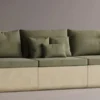 Casa Padrino Luxus Sofa Grün / Creme 270 cm - Modulares Wetterfestes Beton Sofa