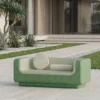 Casa Padrino Luxus Sofa Grün / Mintgrün 180 cm - Wetterfestes Beton Sofa