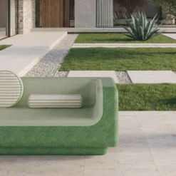 Casa Padrino Luxus Sofa Grün / Mintgrün 180 cm - Wetterfestes Beton Sofa