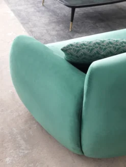 Casa Padrino Luxus Sofa Grün / Schwarz 260 x 105 x H. 80 cm - Wohnzimmer Sofa - Hotel Sofa - Wohnzimmer Möbel - Hotel Möbel - Luxus Möbel - Wohnzimmer Einrichtung - Luxus Einrichtung