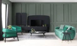 Casa Padrino Luxus Sofa Grün / Schwarz 260 x 105 x H. 80 cm - Wohnzimmer Sofa - Hotel Sofa - Wohnzimmer Möbel - Hotel Möbel - Luxus Möbel - Wohnzimmer Einrichtung - Luxus Einrichtung