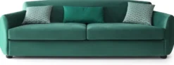 Casa Padrino Luxus Sofa Grün / Schwarz 260 x 105 x H. 80 cm - Wohnzimmer Sofa - Hotel Sofa - Wohnzimmer Möbel - Hotel Möbel - Luxus Möbel - Wohnzimmer Einrichtung - Luxus Einrichtung