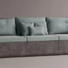 Casa Padrino Luxus Sofa Hellblau / Anthrazit 270 cm - Modulares Wetterfestes Beton Sofa