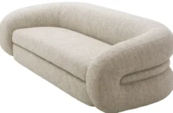 Casa Padrino Luxus Sofa Hellgrau / Messing 230 cm - Luxus Wohnzimmer & Hotel Möbel