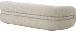 Casa Padrino Luxus Sofa Hellgrau / Messing 230 cm - Luxus Wohnzimmer & Hotel Möbel