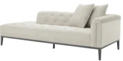 Casa Padrino Luxus Sofa Hellgrau Rechtsseitig 220 x 96 x H. 66 cm - Hotel Möbel